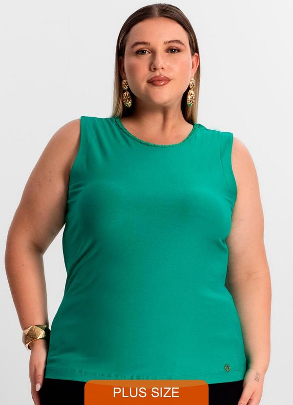 Secret Glam - Regata Feminina Plus Size Verde