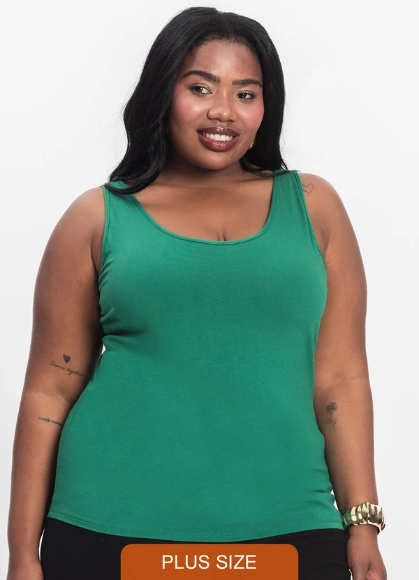 Secret Glam - Regata Feminina Plus Size Verde