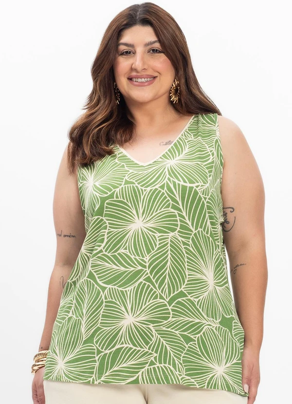 Secret Glam - Regata Feminina Plus Size Verde