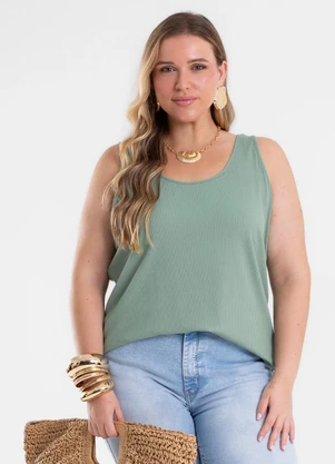 Secret Glam - Regata Feminina Plus Size Verde - SECRET GLAM