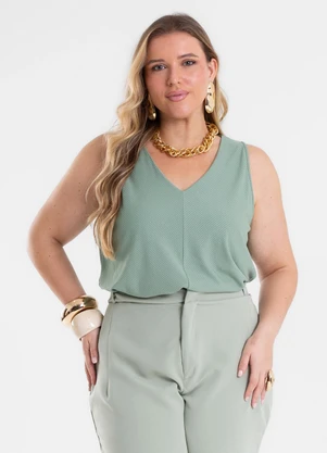 Secret Glam - Regata Feminina Plus Size Verde - SECRET GLAM