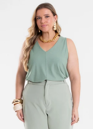 Secret Glam - Regata Feminina Plus Size Verde - SECRET GLAM