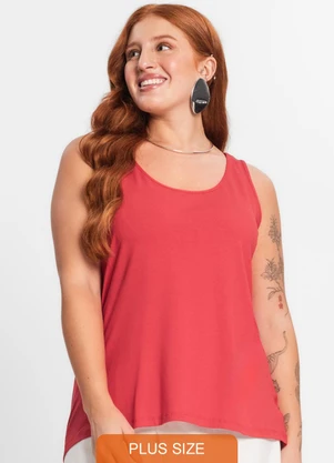 Secret Glam - Regata Feminina Plus Size Vermelho - SECRET GLAM