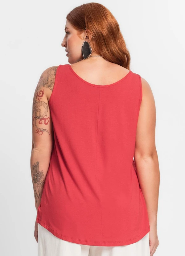 Secret Glam - Regata Feminina Plus Size Vermelho 2