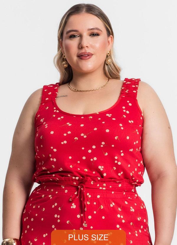 Secret Glam - Regata Feminina Plus Size Vermelho