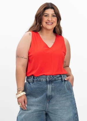 Secret Glam - Regata Feminina Plus Size Vermelho - SECRET GLAM