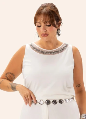 Secret Glam - Regata Feminina Plus Viscotorcion Bege - SECRET GLAM