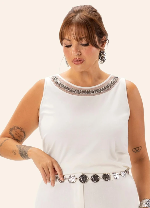 Secret Glam - Regata Feminina Plus Viscotorcion Bege