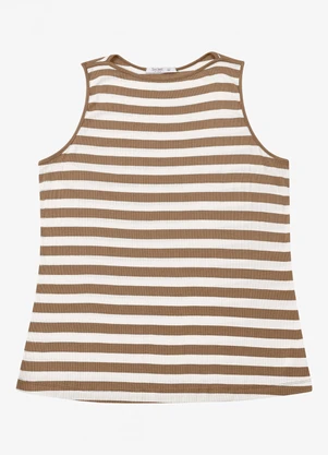 Secret Glam - Regata Feminina Ribana Listrada Marrom - SECRET GLAM