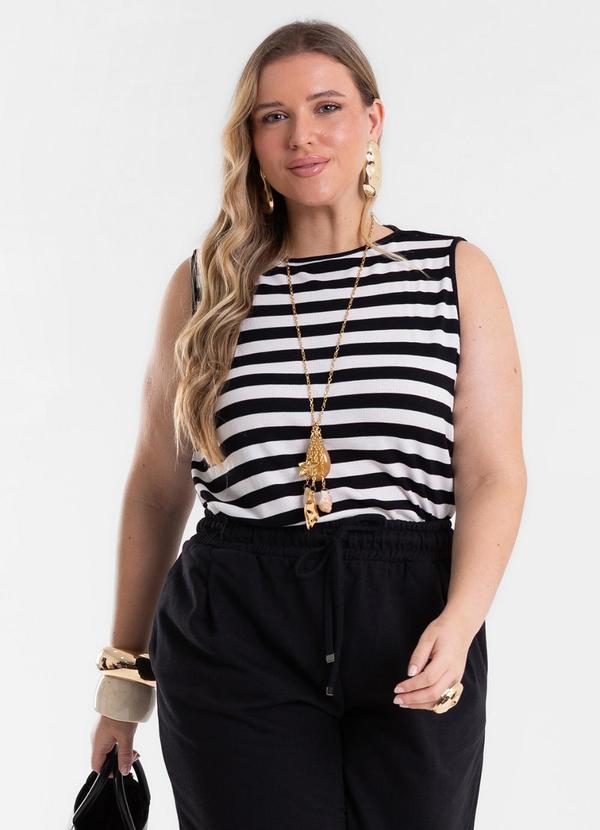 Secret Glam - Regata Feminina Ribana Listrada Preto