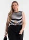 Secret Glam - Regata Feminina Ribana Listrada Marrom - variação: Preto