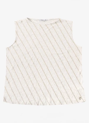 Secret Glam - Regata Feminina Viscolinho Listra Bege - SECRET GLAM