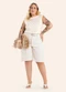 Secret Glam - Regata Feminina Viscolinho Listra Bege - variação: Bege
