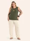 Secret Glam - Regata Feminina Viscose Creponada Verde - variação: Verde