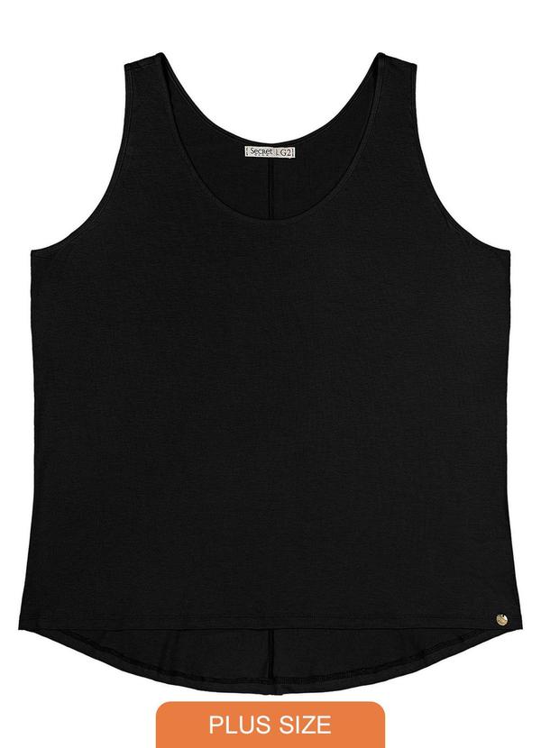 Secret Glam - Regata Feminina Viscotorcion Plus Size Preto 1