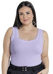 Regata Lil�s Detalhe Renda Plus Size