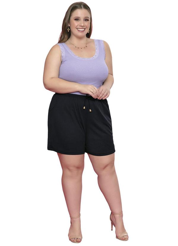 Marguerite - Regata Lilás Detalhe Renda Plus Size 3