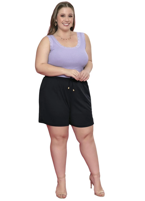 Marguerite - Regata Lilás Detalhe Renda Plus Size 3