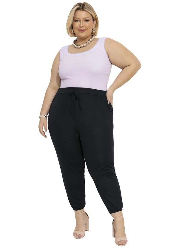 Marguerite - Regata Lilás Detalhe Renda Plus Size 5