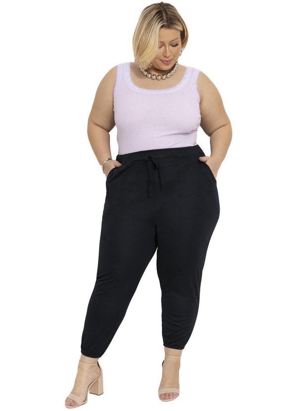 Marguerite - Regata Lilás Detalhe Renda Plus Size 6