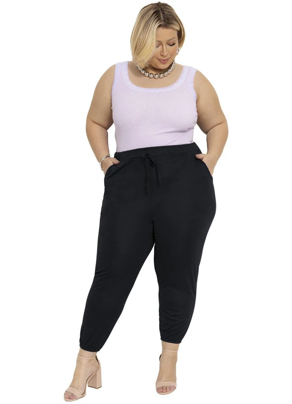 Marguerite - Regata Lilás Detalhe Renda Plus Size 6