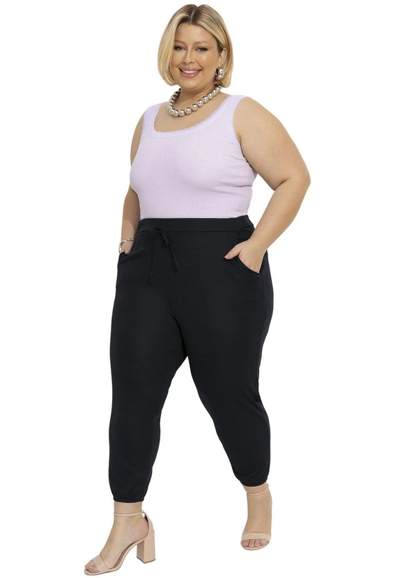 Marguerite - Regata Lilás Detalhe Renda Plus Size 7