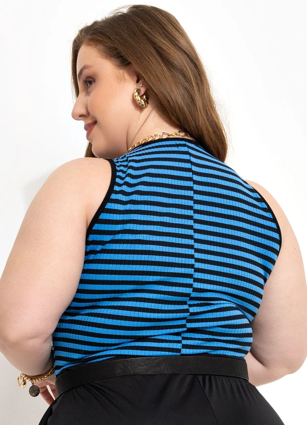 Marguerite - Regata Listrada Azul e Preta em Canelado 2