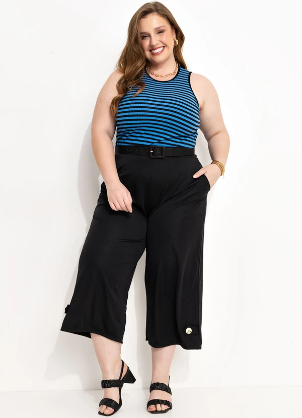 Marguerite - Regata Listrada Azul e Preta em Canelado 3