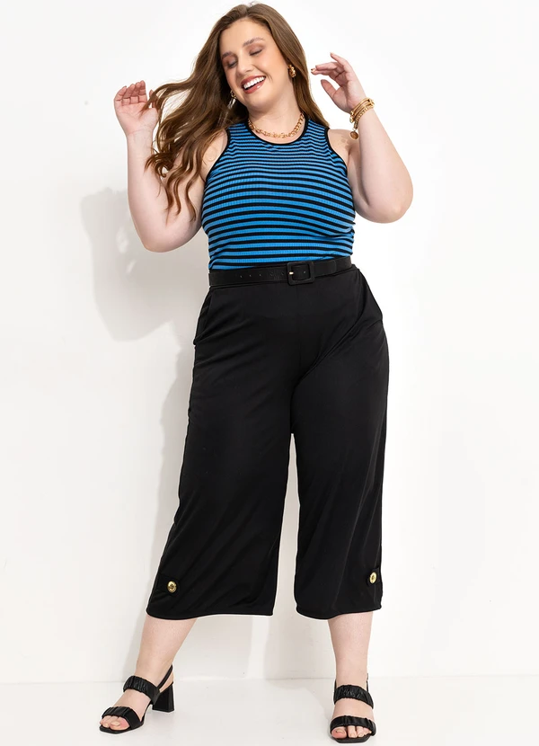 Marguerite - Regata Listrada Azul e Preta em Canelado 5