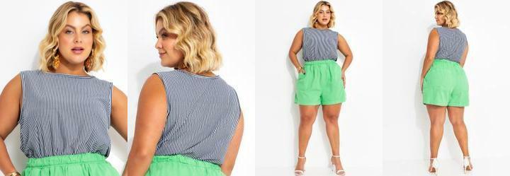 Regata Listrada Azul em Malha Listrada