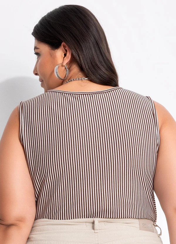 Marguerite - Regata Listrada Marrom em Malha Listrada 2