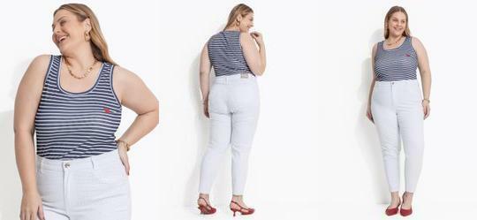 Regata Listrado Azul Canelada com Bordado