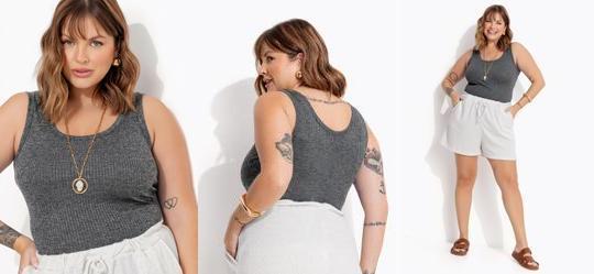 Regata Mescla Escuro em Canelado