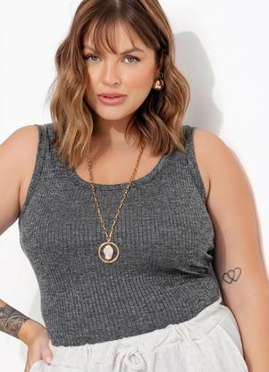 Regata (Mescla Escuro) em Canelado