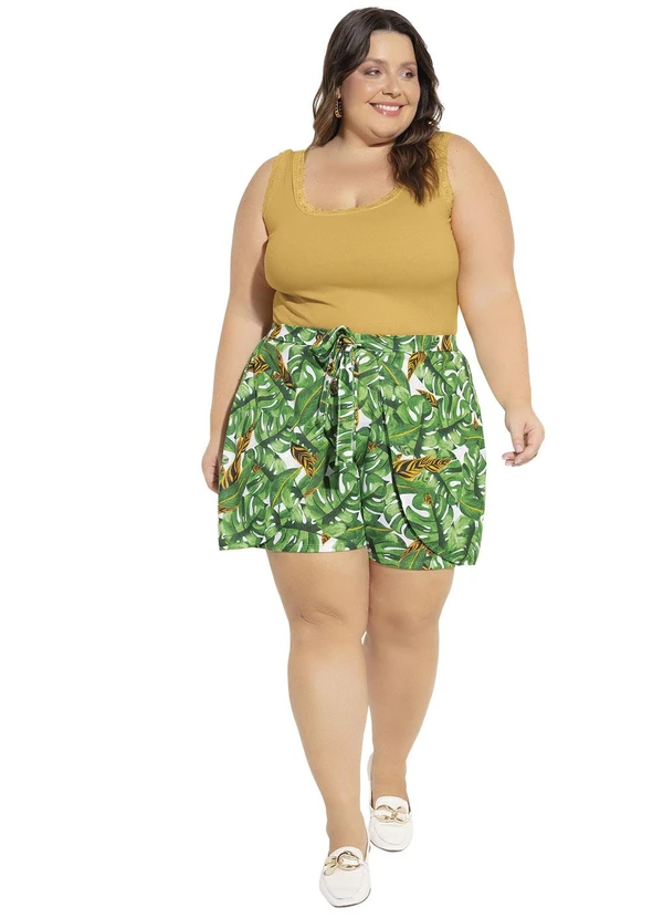 Marguerite - Regata Mostarda Detalhe Renda Plus Size 3