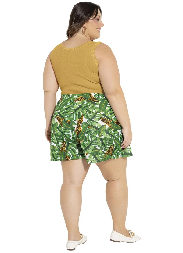 Marguerite - Regata Mostarda Detalhe Renda Plus Size 4