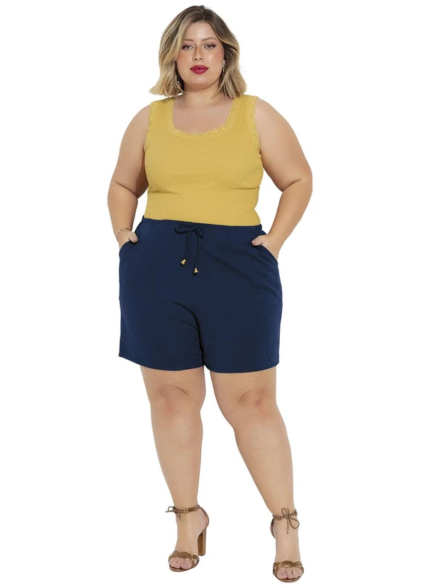 Marguerite - Regata Mostarda Detalhe Renda Plus Size 5