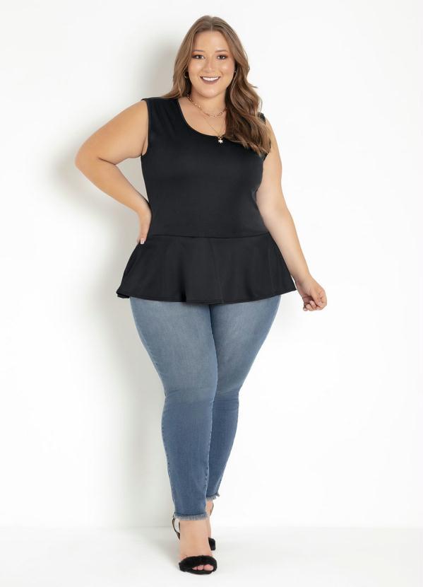 Marguerite - Regata Peplum Marguerite Preta Plus Size 3