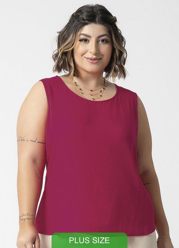 Habana - Regata Plus Size Básica Estilosa Rosa