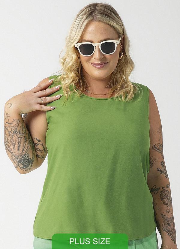 Habana - Regata Plus Size Básica Estilosa Verde