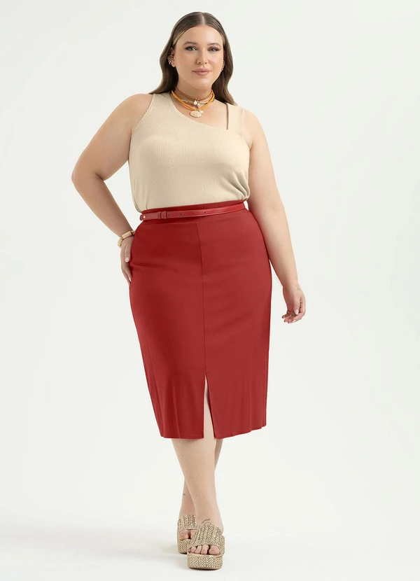 Cativa - Regata Plus Size Canelada Bege 3