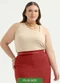 Cativa - Regata Plus Size Canelada Preto - variação: Bege