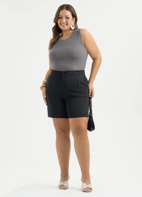 Cativa - Regata Plus Size Canelada Cinza 3