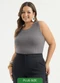 Cativa - Regata Plus Size Canelada Cinza - variação: Cinza