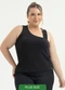 Cativa - Regata Plus Size Canelada Preto - variação: Preto