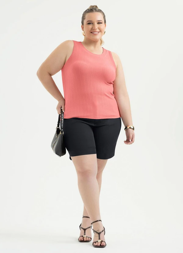 Cativa - Regata Plus Size Canelada Rosa 3