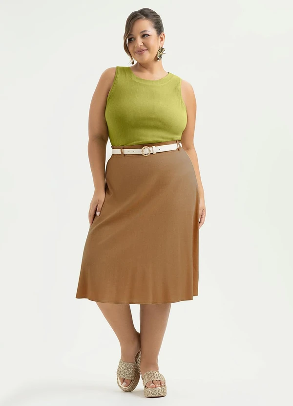 Cativa - Regata Plus Size Canelada Verde 3