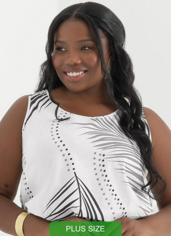 Cativa - Regata Plus Size com Estampa Preto