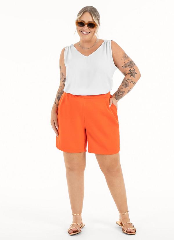 Habana - Regata Plus Size em Alfaiataria Branco 3