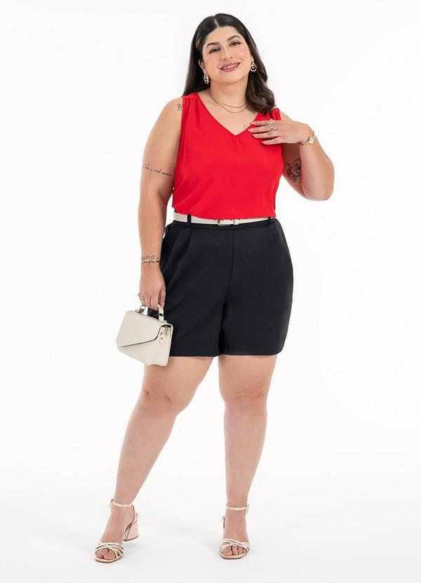 Habana - Regata Plus Size em Alfaiataria Vermelho 3